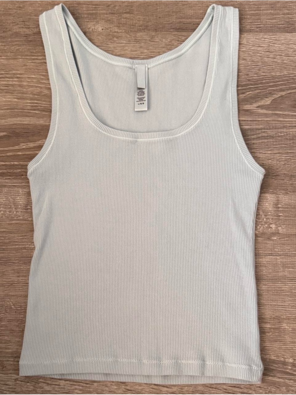 SKIMS baby blue cotton rib tank top
